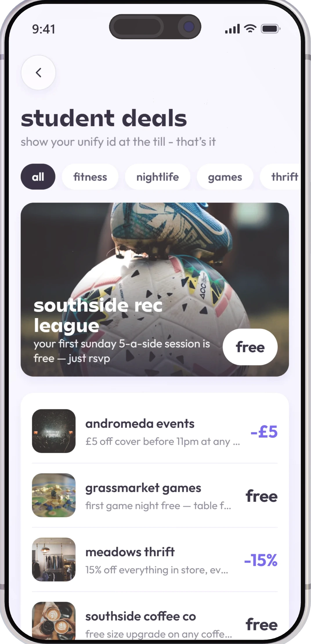 the student deals hub on unify